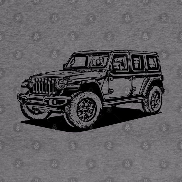 Wrangler Rubicon Sketch Art by DemangDesign